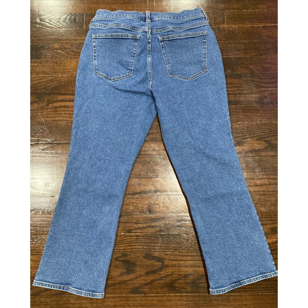 J. Crew Womens Blue Mid Rise Flare Crop Denim Jeans Size 29 (29X25.5) Button Fly - Picture 5 of 5
